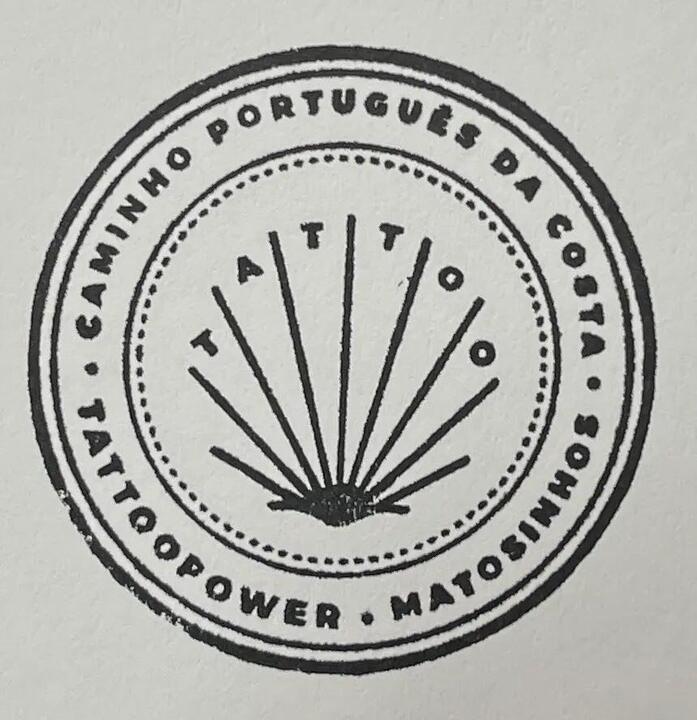Carimbo oficial do Caminho de Santiago no Tattoo Power